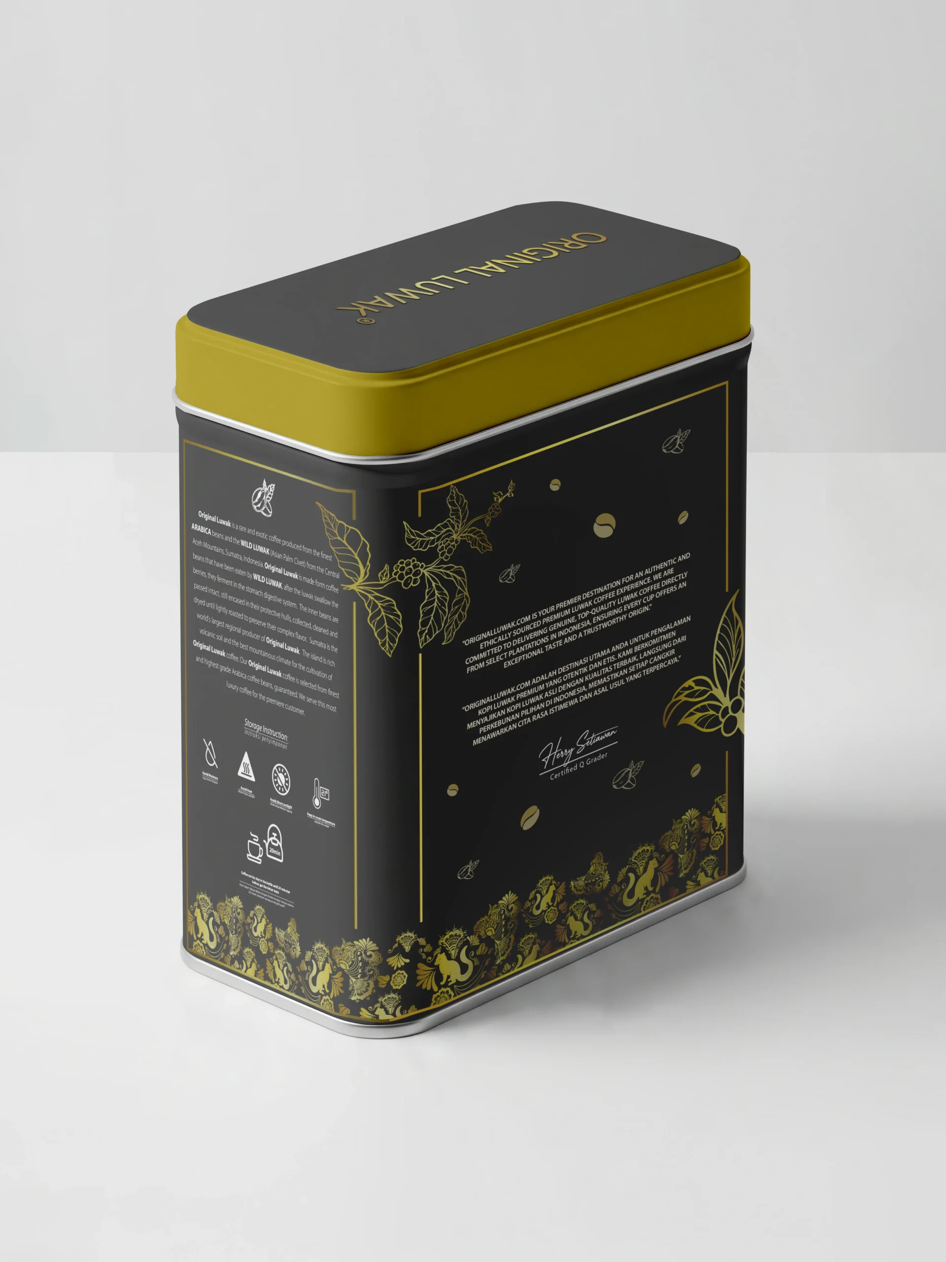 Original Luwak Tin 100gr - back view - 2